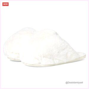 Fluffy Backless Slippers with Faux Fur Uppers and Rubber Sole